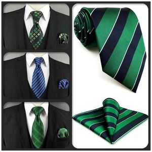 Kleurrijk 160 cm 63 extra lange stropdas set blauw groen zwarte stippen stropdas en pocket square bruiloft cadeau tie dropshipping l220728 269s