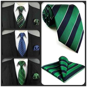 Ensemble de cravates colorées Extra longues, 160Cm, 63 pouces, bleu, vert, noir, points, cravate et poche carrée, cadeau de mariage, livraison directe