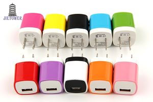Coloré 1A US Plug AC Adaptateur secteur type Home Wall chargeur unique port chargeur USB pour iPhone5 6 7 10 couleurs livraison gratuite