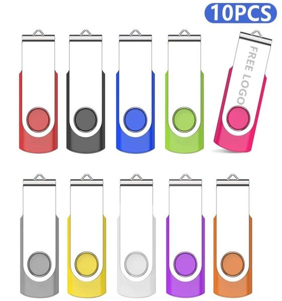 Coloré Rotation à 360 ° 512 Mo 1 Go 2 Go 4 Go 8G 16G 64 Go 128 Go Clés USB Clé USB Clé USB Logo Whole4729515