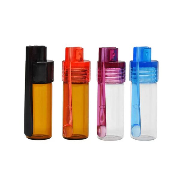 Boîte à pilules en verre Portable colorée 36mm 51mm, accessoires pour fumer, pot de poudre de tabac lavable, bouteille de crème de fumée, conteneur d'herbes, étui de rangement étanche