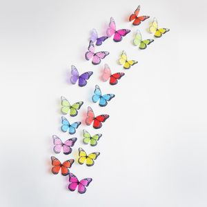 Kleurrijke 3D Crystal Butterfly Muurstickers Creatieve Vlinders met Diamond Home Decor kinderkamer decoratie kunst 15 stks