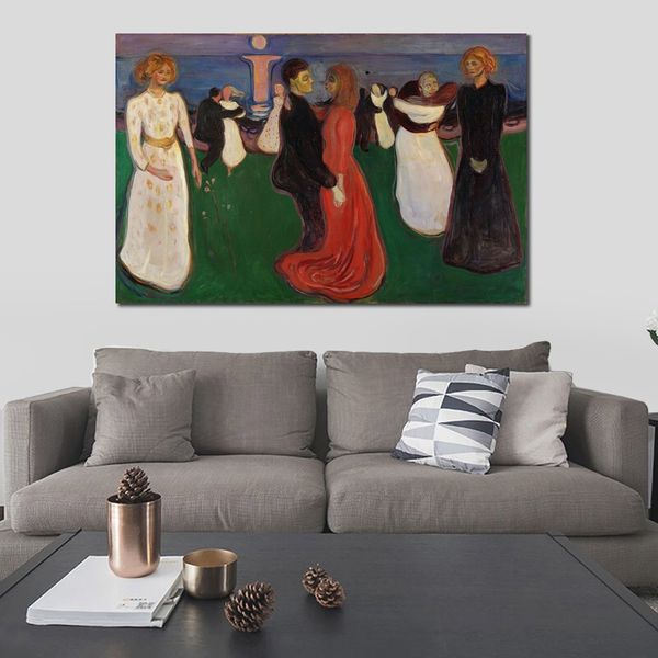 Art abstrait coloré danse de la vie 1899-1900 Edvard Munch peinture moderne salon Decor grand