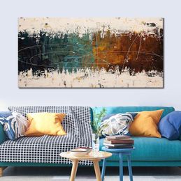 Buntes abstraktes Gemälde auf Leinwand, weiß, blau, braun, Kunst, einzigartiges handgefertigtes Kunstwerk, Heimdekoration