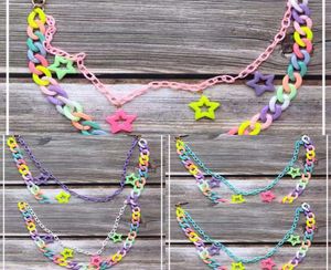 kleurrijk acryl Pentagram tiaodi Tuku meisje schattig nieuwe zoete macaroni broek taille chain4479941