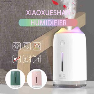 Humidificador de aire colorido Mini difusor de aceite esencial ultrasónico Usb purificador de coche fabricante de niebla de anión de Aroma conjuntos de difusor de caña Led L230523