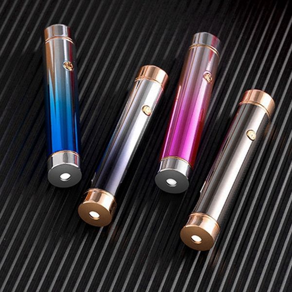 Coloré Babiesbreath Projection Double ARC Briquet Coupe-Vent USB Charge Cyclique Portable Stylo Style Herbe Cigarette Tabac Porte-Fumeur