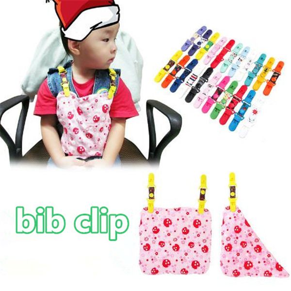 Coloré bébé bavoir clip bébé porte-sucette clips bavoir bébé dessin animé animal enfant en bas âge mouchoir sucette attache-sucette kid388