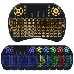 Backlight coloré anglais russe 2,4g Air Mouse Remote Touch Touch pour Android TV Box PC I8 Mini Clavier sans fil