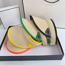 Красочные пляжные соломенные шляпы женские летние винтажные уличные солнцезащитные дизайнерские кепки сплошной цвет дышащие кепки повязки с широкими полями B298m