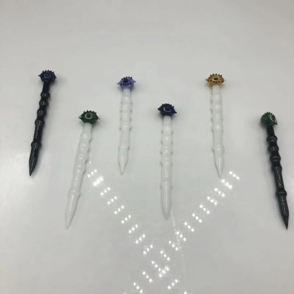 Outils de Dab de verre d'oeil coloré pour les accessoires de fumage d'huile et de cire nouvel outil de dabber de verre de conception à vendre pour la conduite d'eau de bong 12 LL