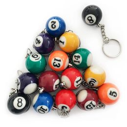Kleurrijke biljart bal sleutelhanger set 32 pcsmini magische sleutelhanger ballen achtball billards ketens accessoires 240430