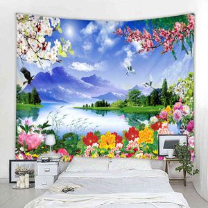 Coloré Boho Tapisserie Décor À La Maison Beau Paysage Tapisserie Mandala Boho Tapisserie Murale J220804