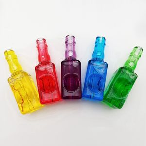 Style de bouteille colorée Pyrex Pipes en verre épais liquide congelable fait à la main filtre portable herbe sèche tabac cuillère bol fumer porte-bong pipe à main tube à main