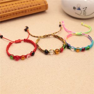 Bracelet de perles en corde tressée colorée unisexe, réglable, rouge porte-bonheur pour enfants, cadeaux de Festival de bateau-Dragon