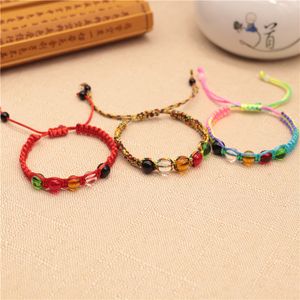 Pulsera de cuentas de cuerda trenzada de colores, unisex, ajustable, roja, suerte para niños, regalos del Festival del Barco del Dragón