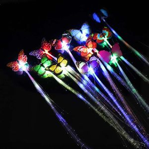 Papillon coloré tresse lumineuse flash tresse LED fibre optique cheveux fête d'anniversaire divertissement stimulant les accessoires