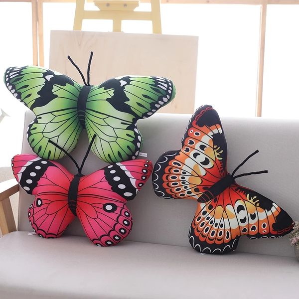 Coloré papillon en peluche jouet en peluche réaliste papillons jeter oreiller coussin maison canapé décoration coussin LA346