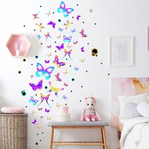 Coloré papillon Stickers muraux salon chambre pour enfants enfants chambre fond décoration de la maison papier peint pépinière autocollant