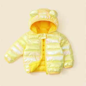 Vêtements d'extérieur pour enfants colorés de couleur bonbon 0-5 ans d'hiver chaud à capuche bébé vêtements pour enfants garçons et filles vers le bas Parkas manteau LJ201017