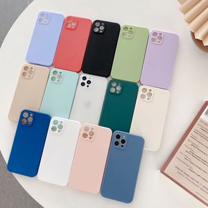 Étuis colorés en TPU souple pour Iphone, pour modèles 15, 14 plus, 13, 12, 11 Pro, X, XS, XR Max, 8, 7 Plus, coque arrière unie