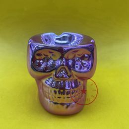 Colorful céramique fantôme tête de crâne de crâne de fumé au cendre des conseils de cigarette de tabac innovant Soutien du support de conteneur de conteneur facile portable