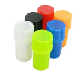 Kleurrijke goedkope Protable Herb Grinder Tabak Dry Herb Grinder voor roken met plastic tabakscontainer DHL Gratis verzending 110pcs