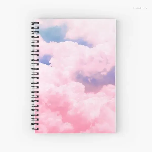 Clobuful Clouds Spiral Notebook for Women Men Memo Notepad 120 pages Stualin Stuff Etude Notes Bureau de travail journalisation