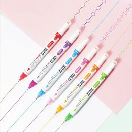 Stylo Courbe Coloré Double Point Marque Stylo Types Différentes Formes Courbées Couleurs Stylo Lignes Minces Adolescents Enfants Journal Peinture Art Calendrier Bureau Z0020