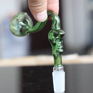 Bol en verre de crâne incurvé coloré pour Bong narguilés brûleurs à mazout clous de seau en forme de crâne joint mâle de 14mm