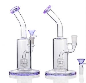 narguilés bécher bangs en verre violet huile dab rigs cage à oiseaux perc 14mm bol commun conduites d'eau