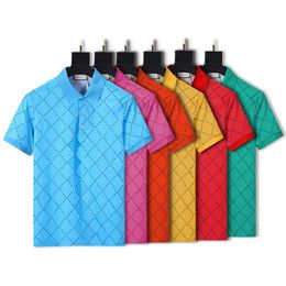 Kleurrijke Designer Mens Dames Polos 2022 Fashion Letter Print Polo Shirts High Street Men T-shirts Tops Klassieke Korte Mouwen T-shirt Luxe Kleding M-3XL Hoge kwaliteit