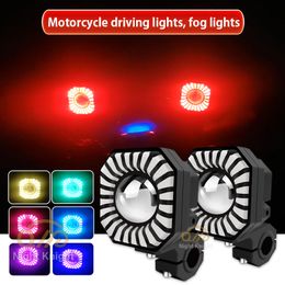 Kleurrijke Devil's Eye Daytime Motorcycle Spotlight Bestrating Markeer Waterdichte Super Heldere LED Elektrisch Voertuig Koplamp Extern