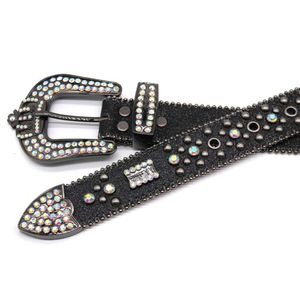 Ceinture de pantalon personnalisée avec couronne de diamants colorés, incrustée à la main, à la mode, pour hommes et femmes, nouvelle collection