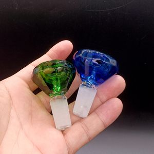 Accessoires colorés de bol de glissière en verre de diamant 14mm 18mm pour le narguilé de tuyaux de bong de l'eau