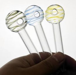 Colorido Donut Pyrex Vidrio Quemador de aceite tubo transparente Tubo ardiente recto