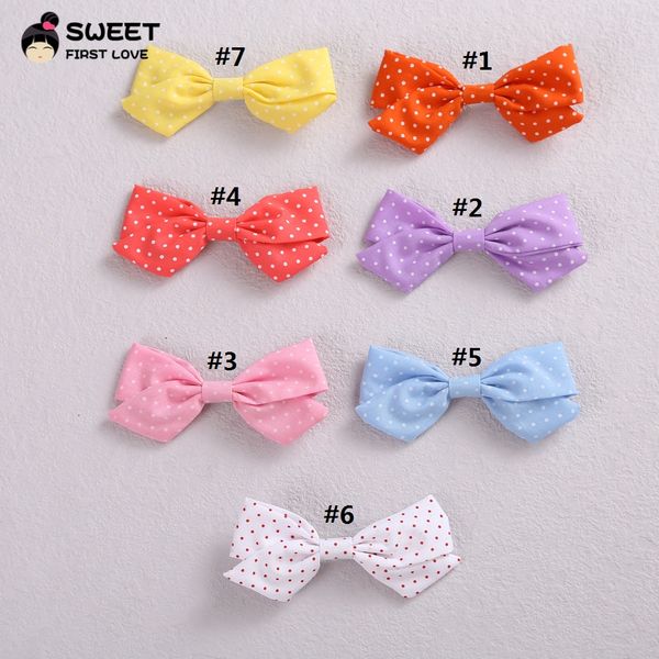 Pinces à cheveux en coton à pois colorés pour enfants, nœuds mignons, épingle à cheveux pour bébé, Barrettes pour petites filles, accessoires de cheveux