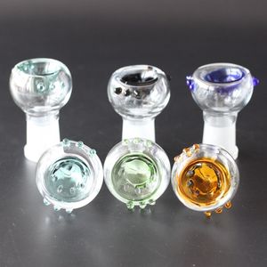 Kleurrijke Dubbeldeks Glazen Kom Voor Waterpijpen Bong 14mm 18mm joint fit bongs waterleiding en Ashcatcher booreiland Kunstmatige blazen