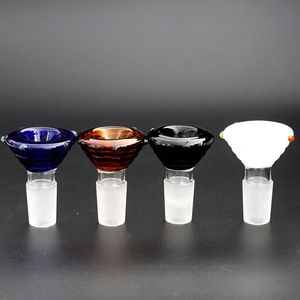 Pièces colorées de bols en verre à double pont pour bang narguilés 14mm 18mm mâle bol en verre champignon de qualité supérieure tête de taureau