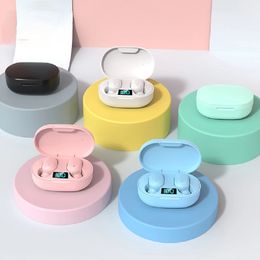 Écouteurs colorés E6S TWS sans fil Bluetooth V5.0, écouteurs stéréo dans l'oreille, mains libres, affichage LED, bouton de contrôle, casques de sport