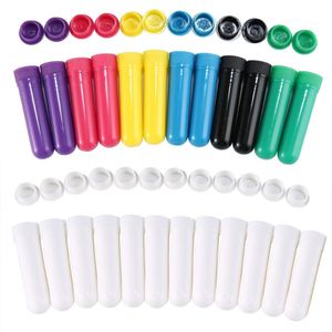 colorful Essential Oil blank nasal Aromatherapy Nasal Inhaler Sticks with Wicks inhalers white Cotton Empty Tubes Portable