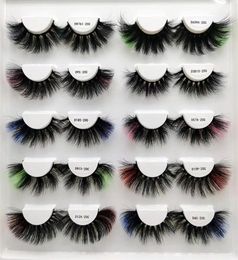 Couleurs colorées cils 3D Couleurs Lash Natural Couleurs Longues Couilles Dramatic Makeup Faux Fany Party Colored Coels For Cosplay Hal6441977