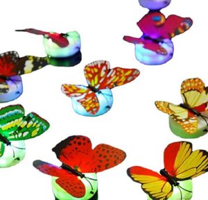 Veilleuse papillon en Fiber optique colorée 1W LED, veilleuse pour salle de mariage, décoration de fête, appliques murales