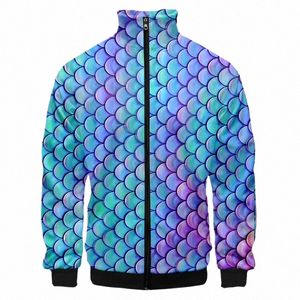 Écailles de poisson colorées Veste Sweat-shirt 3D Hommes Femmes Harajuku Hip Hop Sweats à capuche Casual Bomber Collier Japonais Zipper Sweat 4XL i35W #