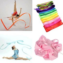 Kleurrijke Fitness Linten Dans Lint Gym Rhythmic Gymnastiek Kunst Gymnastiek Ballet Streamer Twirling Rod Gift 9 Kleuren Gratis Verzending