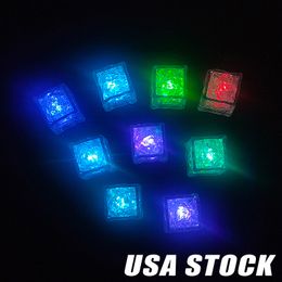 Colorido Flash Led Cubos de Hielo Diy Sensor de Agua Multi Color Luz Cambiante Cubos de Hielo Navidad Led Fiesta Decoración de Navidad 960PCS Crestech