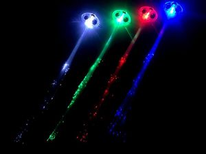 Flash coloré émettant de la lumière tresses de fibre de tresse clignotant cheveux LED fil tresse bar fournitures de festival de danse