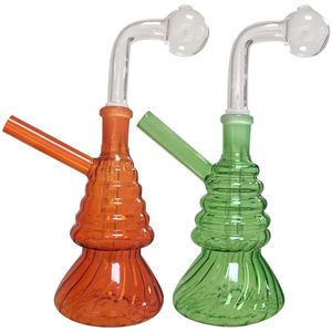 Flash coloré brûleur à huile Bubbler Pipe mini bongs Percolateur Pipes d'eau en verre Bubblers Bubblers Recycler des plates-formes de tabage à main portable