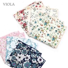 Pañuelo floral colorido 100 Algodón Hankie 24Cm Fiesta informal para mujer Bolsillo cuadrado Regalo Esmoquin Pajarita Accesorio J220816