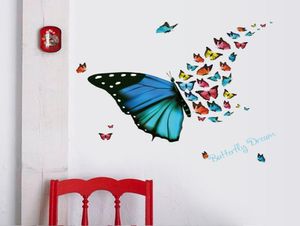Colorful Flying Butterfly Palabra de pared Butterfly Dream Kids Room Dursery Wall Decal Sala de estar Ventana Decoración de vidrio Gráfico 8011388